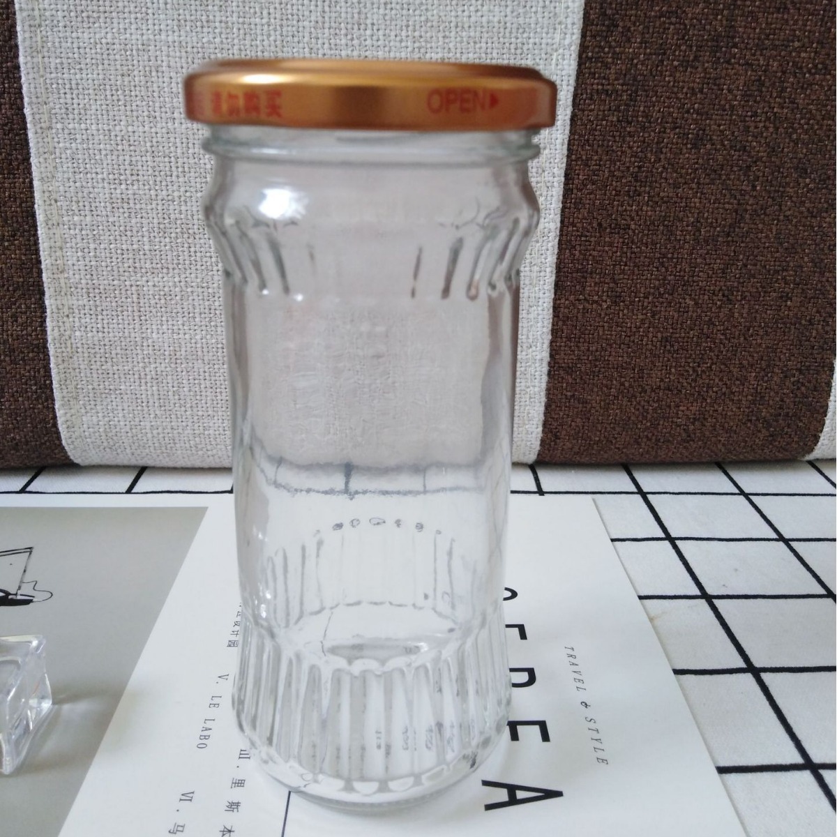 厂家食品宝石花玻璃酱菜瓶广口辣椒酱玻璃杯酱料麻辣酱玻璃瓶