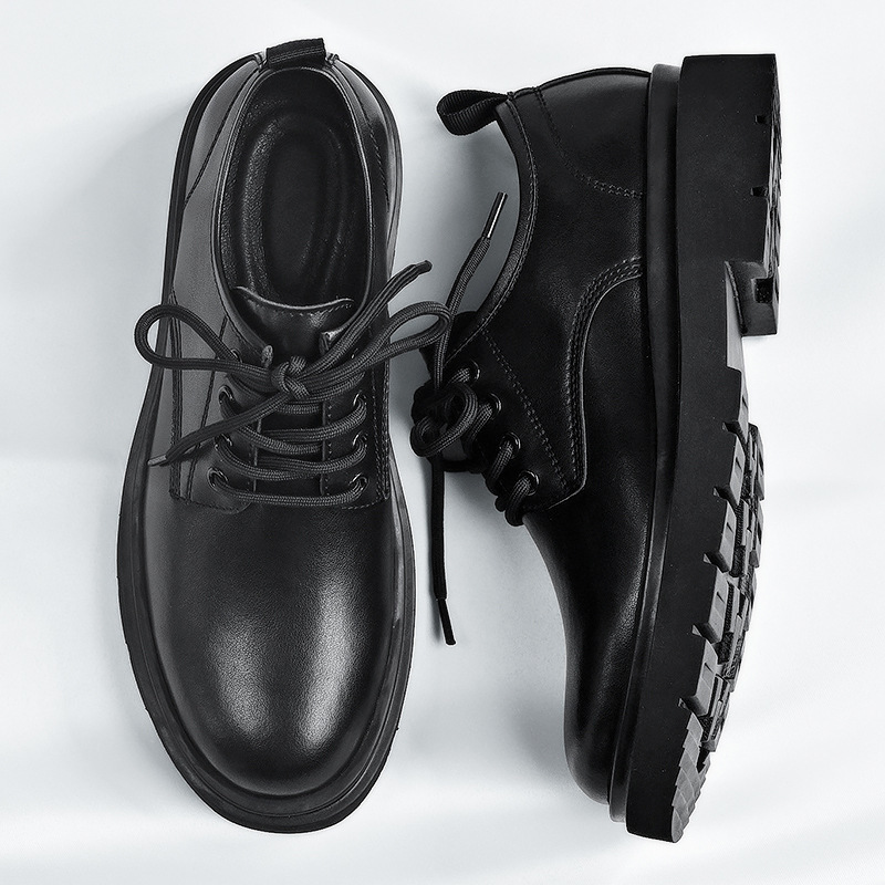 Men's Shoes 2026 New Spring British Style Black Casual Leather Shoes Men's Business Formal Large-Toe Work Trendy Shoes Men's Shoes 2026 New Spring British Style Black Casual Leather Shoes Men's Business Formal Large-Toe Work Trendy Shoes
