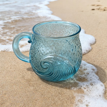 跨境新品Sea Class Wave Mug海浪落日马克杯桌面装饰高硼硅玻璃杯