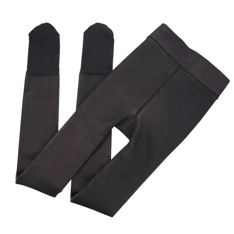 Medias negras artefacto de pierna ligera Otoño e Invierno sexy leggings Desnudos de mujer pantimedias transparentes falsas color de carne forrado de lana engrosada