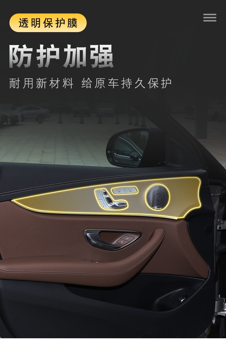 21-25 Imported Mercedes-Benz E-Class Screen Central Control Body Interior Car Modification Transparent Car Cover Tpu Protective Film
