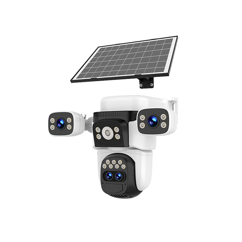 Fabricante mayorista 4GAOV cámara de monitoreo solar de tres lentes sin electricidad sin red al aire libre monitoreo remoto a color completo