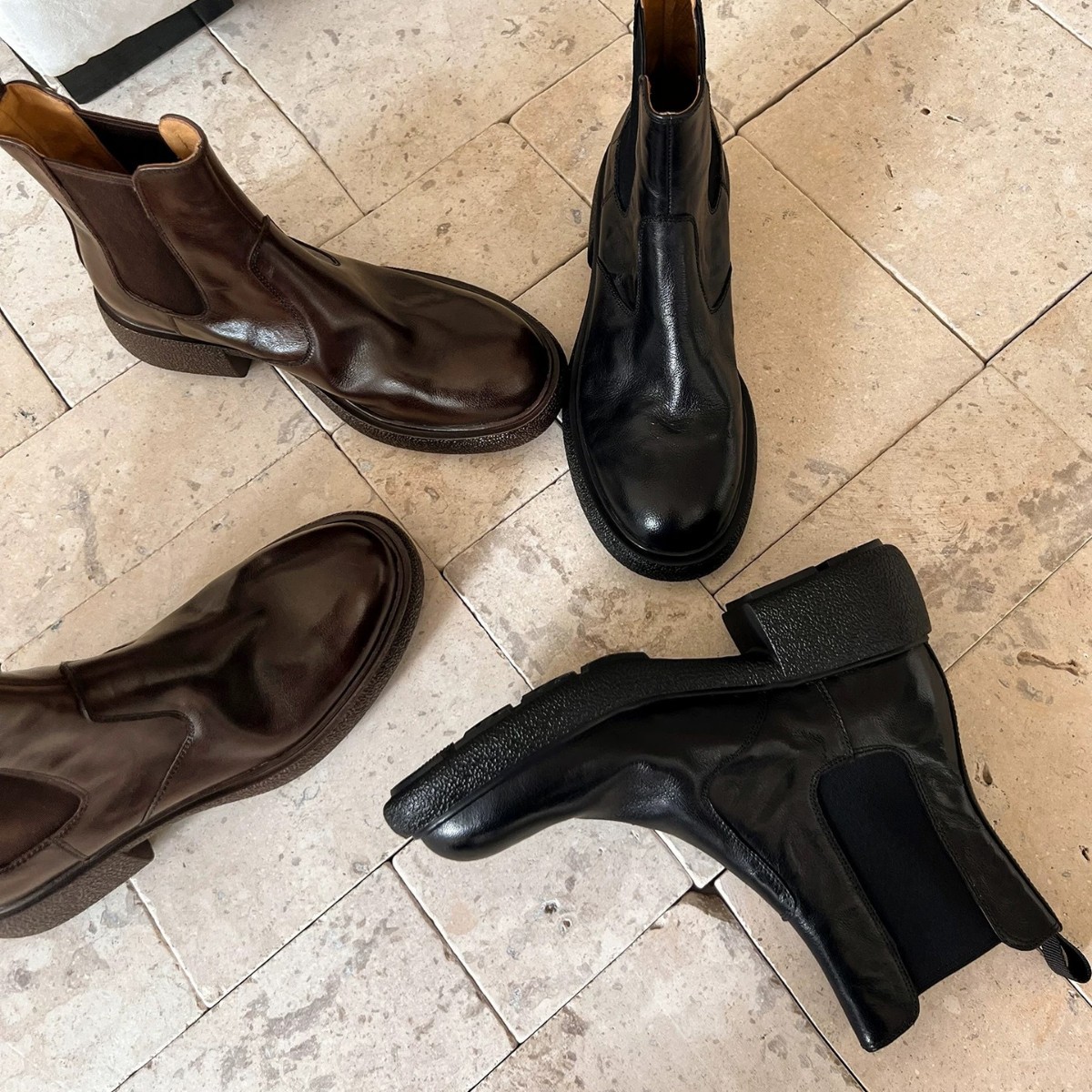 Sheepskin Version~ Genuine Leather Vintage Distressed Wrinkled Thick-soled Short For Women, Black Chimney Boots,_vogvips.com