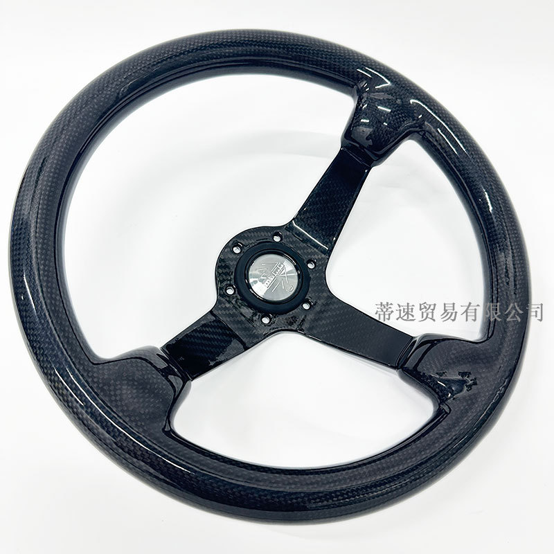 High-quality MOMO racing drift carbon fiber steering wheel 14 inches 350mm real carbon fiber large concave steering wheel