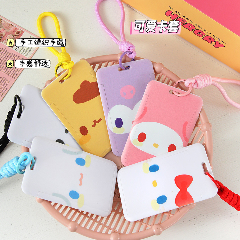 Cute Cartoon Print Push-Fit Card Holder in Candy Colors for Student Campus Cards, Access Cards, Idol Photos, and Lanyard Protective Cover Cute Cartoon Print Push-Fit Card Holder in Candy Colors for Student Campus Cards, Access Cards, Idol Photos, and Lanyard Protective Cover