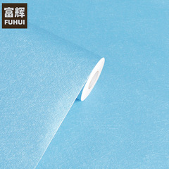 Blue Silk Self-Adhesive Wallpaper PVC Living Room Bedroom Thick Moisture-Proof Wallpaper Wall Decoration Renovation Color Film