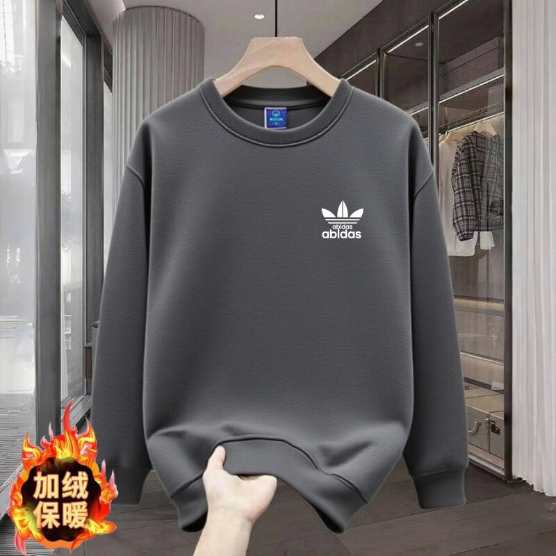 Men's Hoodless Sweatshirt 2026 New Spring and Autumn Heavy-Duty Large Size Crew Neck Base Shirt with Fleece and Thickened Top Wholesale Men's Hoodless Sweatshirt 2026 New Spring and Autumn Heavy-Duty Large Size Crew Neck Base Shirt with Fleece and Thickened Top Wholesale