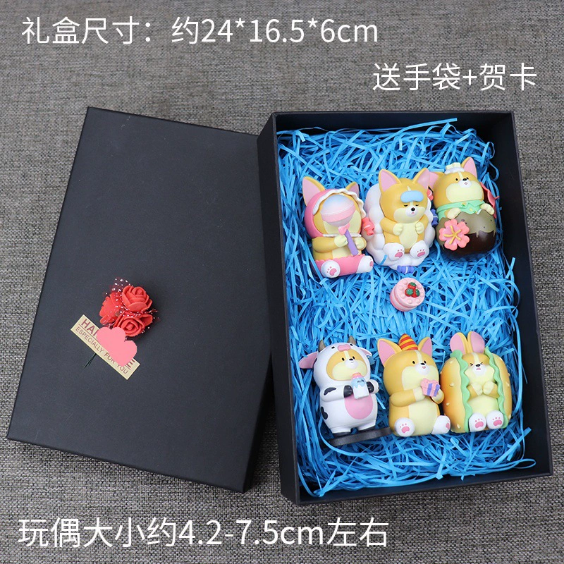 Новинка милый бургер Корги модель tide play blind box девочка сердце настольный сетевой декор декоративная красная машина интерьер
