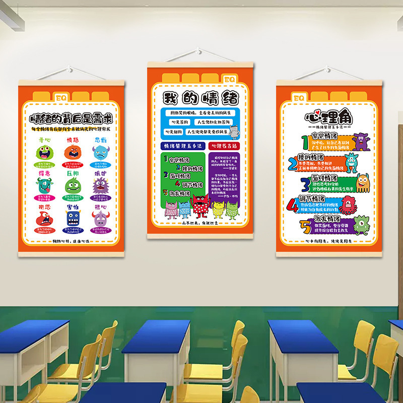 Classroom Psychological Corner Decoration with Hanging Paintings, Healthy Classroom Decoration Paintings for Primary School Students, Counseling Posters, Cultural Wall Stickers, and Mood-Enhancing Graphics Classroom Psychological Corner Decoration with Hanging Paintings, Healthy Classroom Decoration Paintings for Primary School Students, Counseling Posters, Cultural Wall Stickers, and Mood-Enhancing Graphics