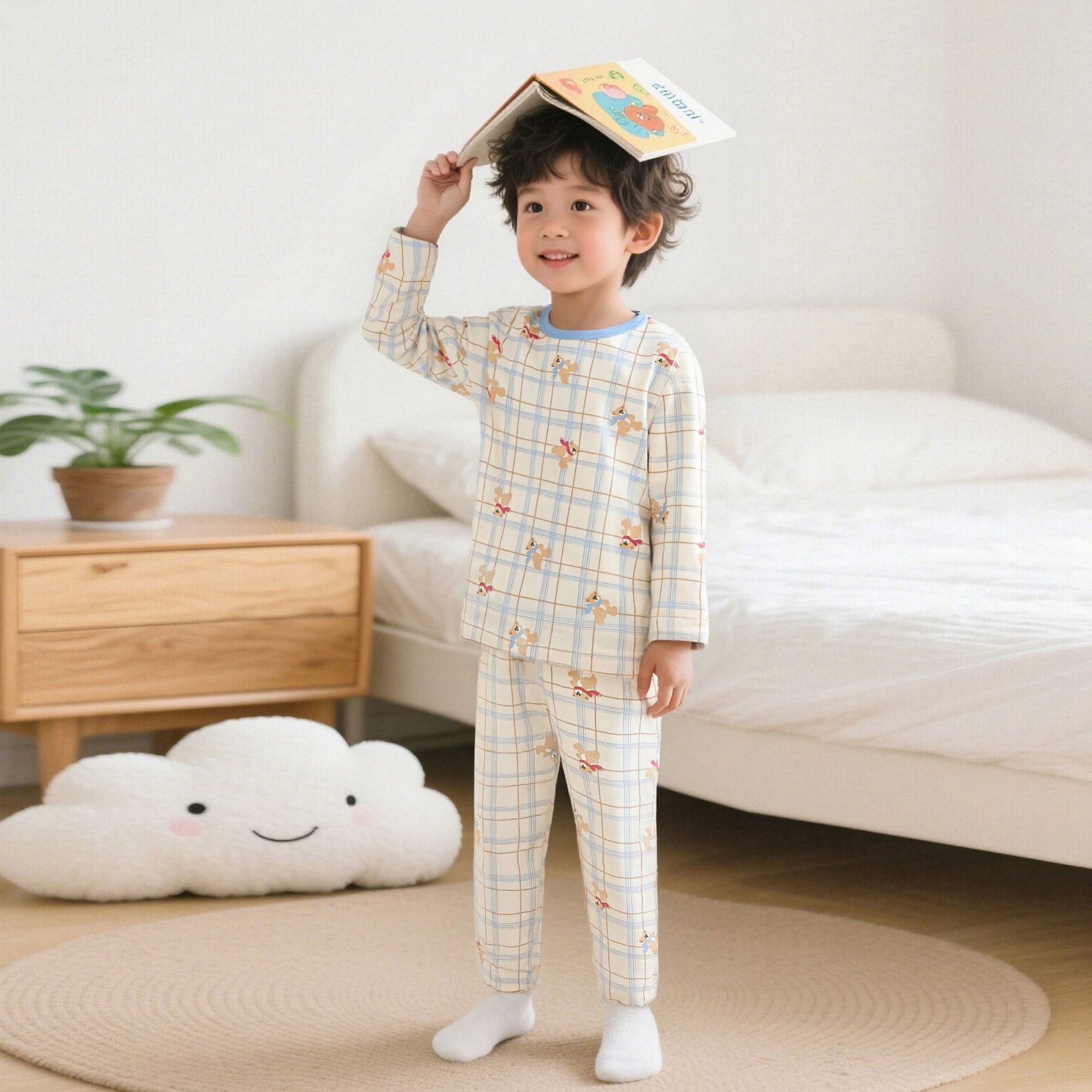 Niños Laica ropa para el hogar para niños Hombres y Niñas A clase de chaqueta de otoño pantalones de otoño conjunto de pijamas