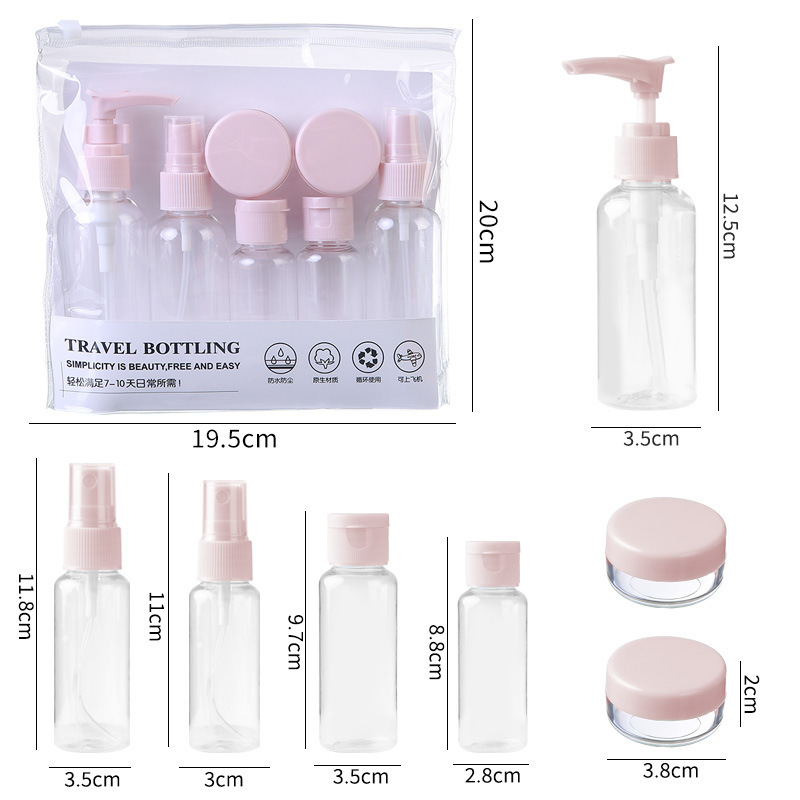 Comercio exterior viajes cosméticos botellas de embalaje viajes de negocios portátiles paquetes de lavado botellas de productos de cuidado de la piel botellas de lavado almacenamiento botellas vacías