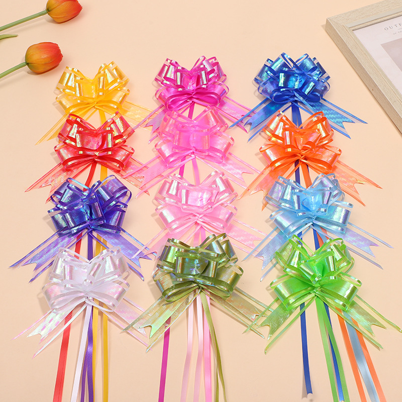 Nuevo medio 30 # hilo de nieve Iris flor dibujada a mano al por mayor brillante flash guirnalda cinta ventas directas de fábrica