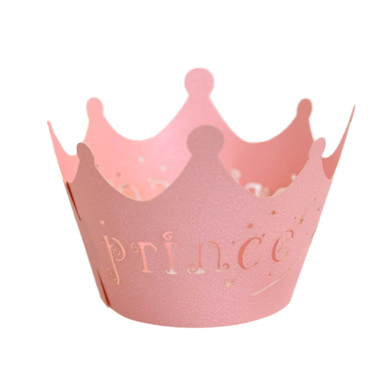 跨境亚马逊金色皇冠王子款 婚庆蛋糕纸杯围边镂空 纸杯纸托马芬杯