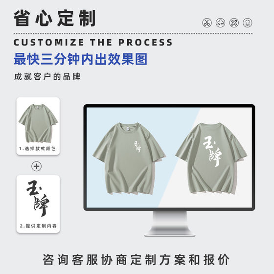 5A Antibacterial Seamless T-Shirt Printing Deodorant Round Collar Shirt Work Clothes Group T-Shirt Print Short Sleeve Custom Printing LOGO