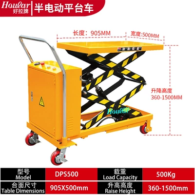 Lifting Platform Truck Hydraulic: Avtomobil fırlanan platformaları - semi-electric-500kg-15m
