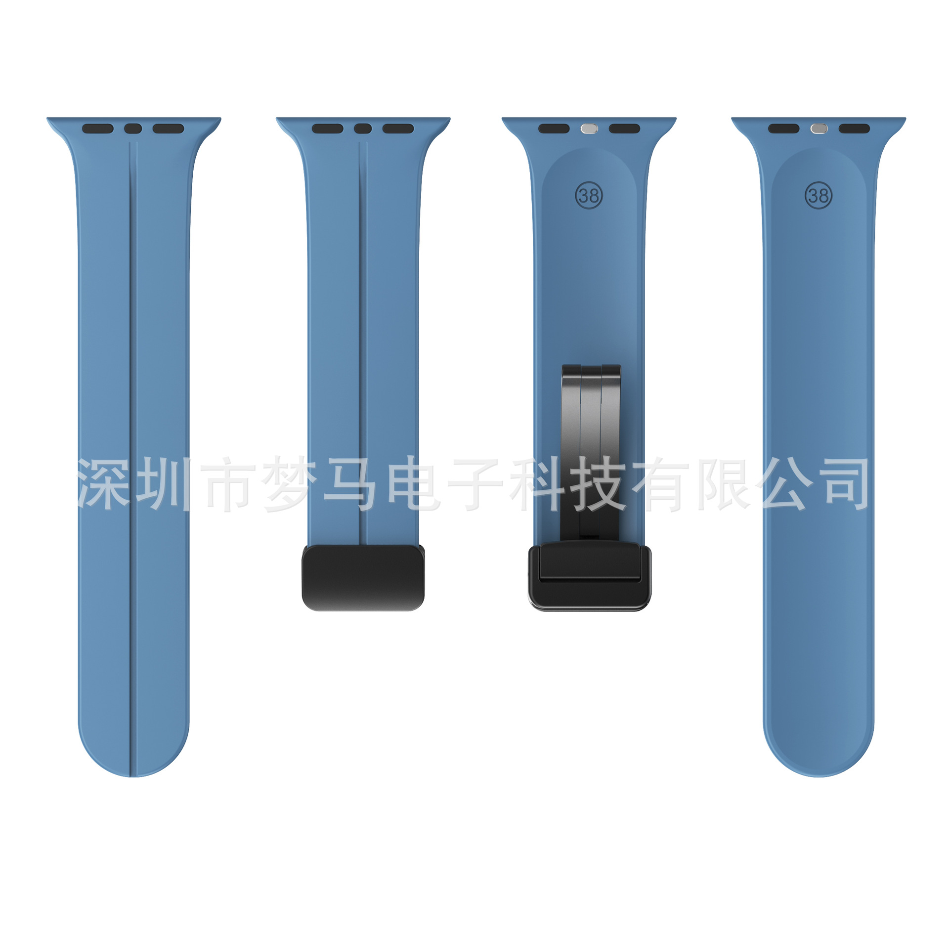 For Apple Apple Series10/9/Ultra2 Magnetic Folding Buckle Silicone Strap iwatch Strap