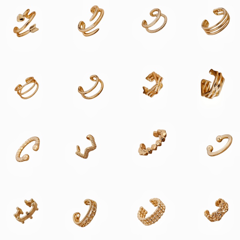 Estilo coreano personalizado pendientes simples de alta calidad en forma de U irregular clip de oreja cuadrada simple clip de hueso de oreja sin oreja al por mayor