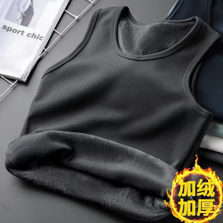 chaleco hombre invierno invernal calentamiento y camiseta deportiva de hombro grueso camiseta sin mangas chaleco de acondicionamiento físico barra