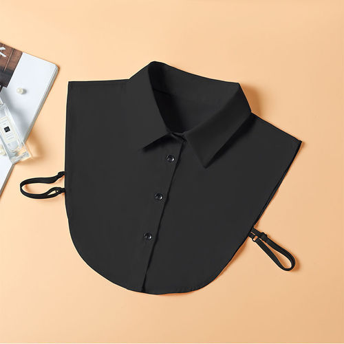 White Striped Collar for Casual Shirt with Adjustable Stand-Up Collar, Suitable for Various Neckline Styles