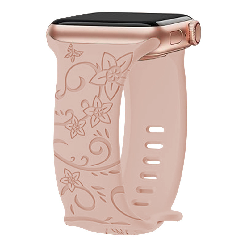 This is a patterned silicone waterproof strap suitable for the apple watch 9th generation Ultra smart sports watch undefined