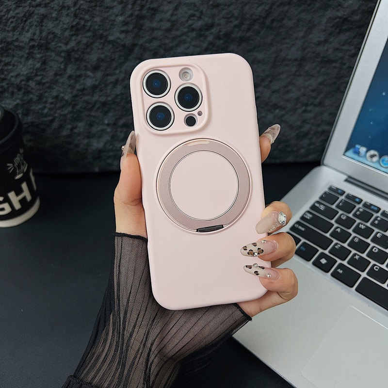 液体シリコーン 360 回転磁気ホルダー携帯電話ケース iphone16pro Apple 15 落下防止保護カバーに適しています|undefined