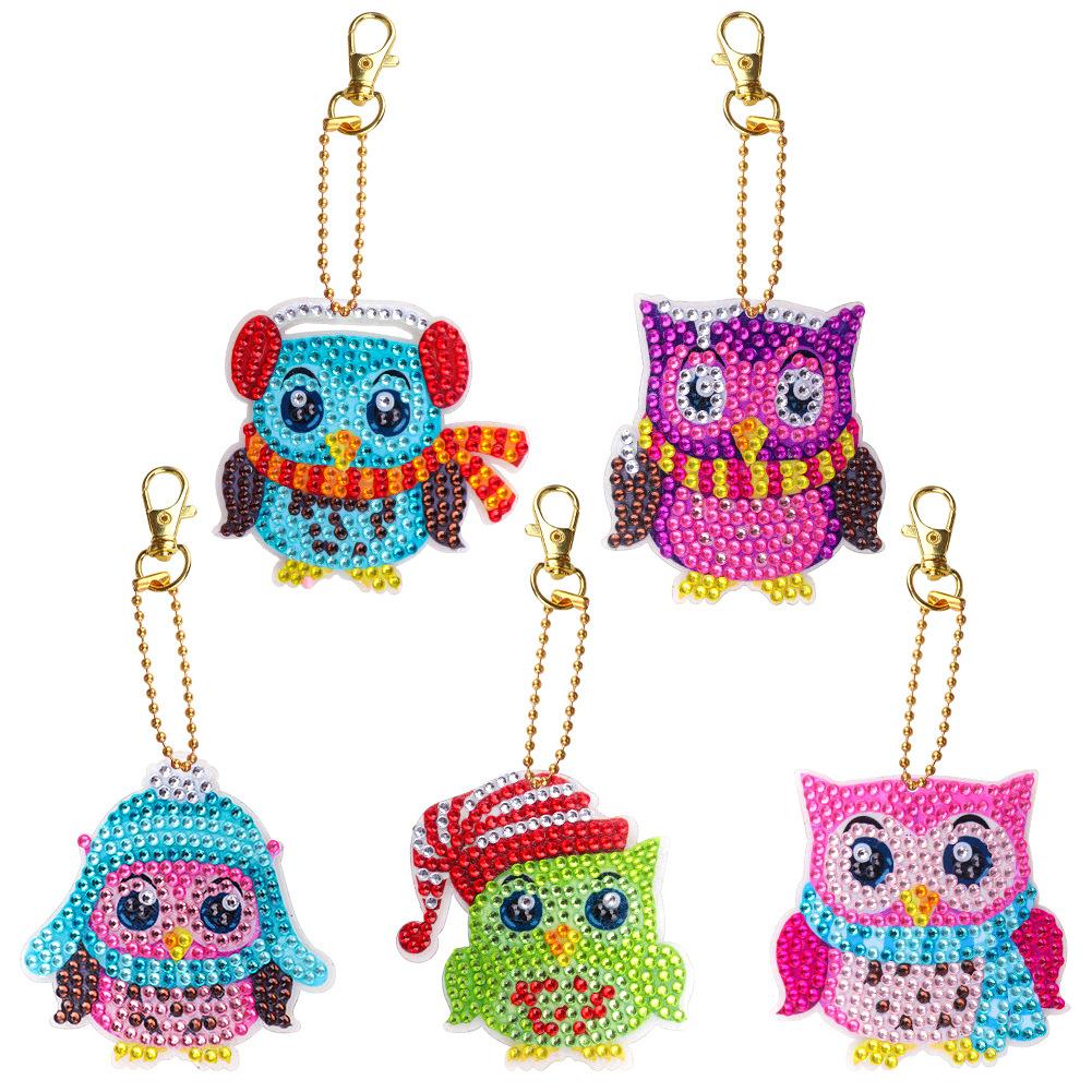 Transfronterizo Halloween cabeza de calabaza zombie dibujo de diamante llavero para niños DIY puntuación de perforación de dibujos animados conjunto de cristal