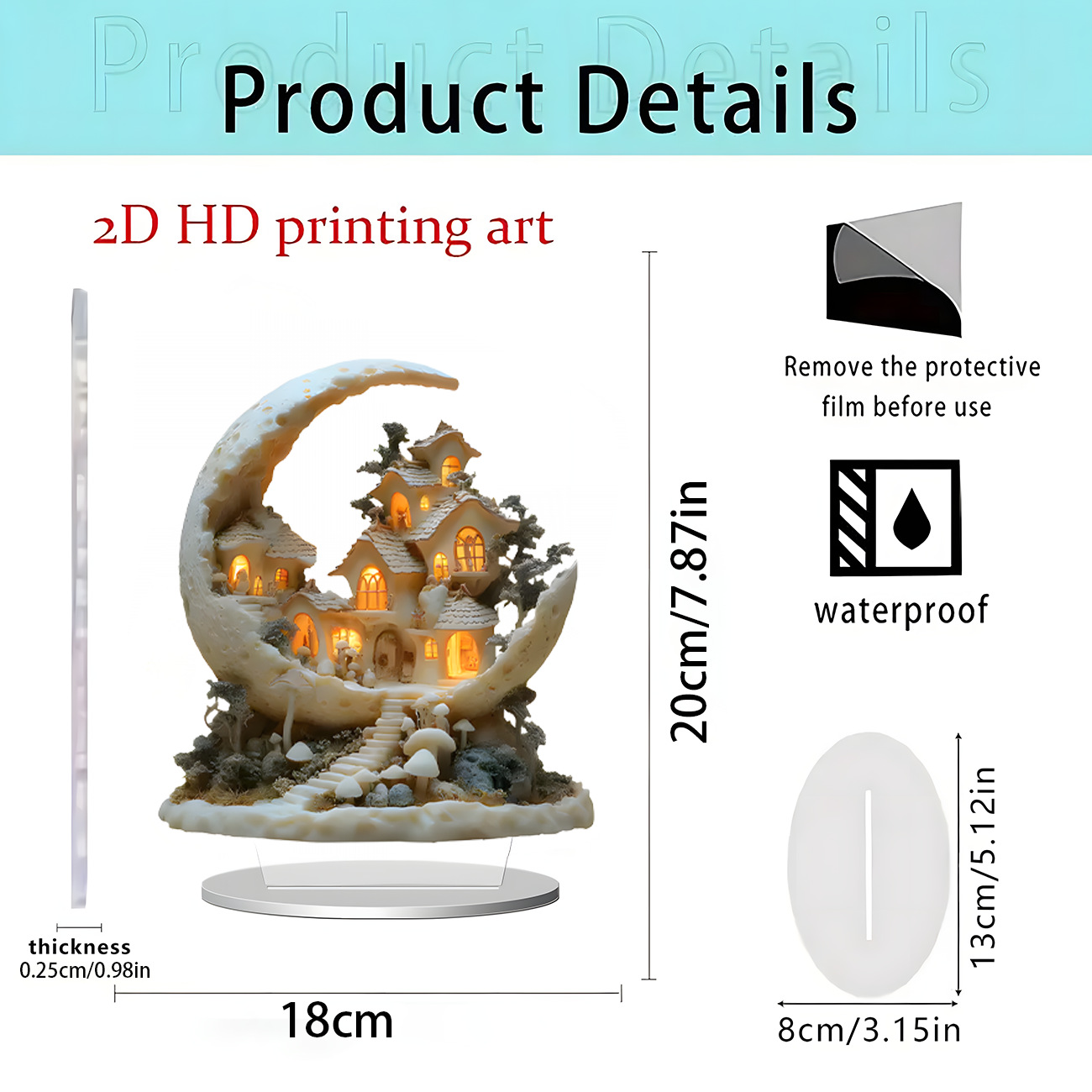 Nuevos productos transfronterizos Navidad Nochebuena Navidad Apple decoración decoración de escritorio decoración de Año Nuevo 2D acrílico