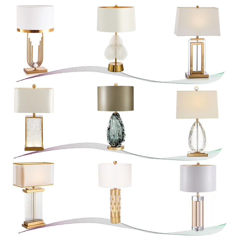 Modern Light Luxury Creative Decorative Table Lamp Simple Bedroom Bedside Lamp Hotel Living Room Distinctive Crystal Glass Art Lamp