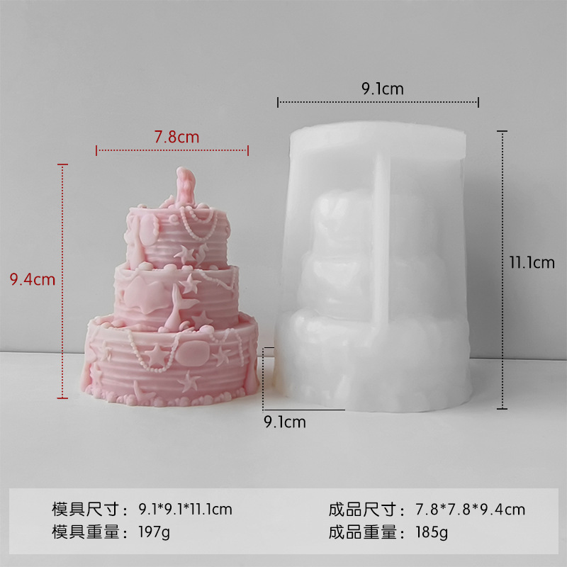 Nuevo 3D sirena pastel molde DIY aromaterapia vela simulación cumpleaños pastel casero adornos de yeso