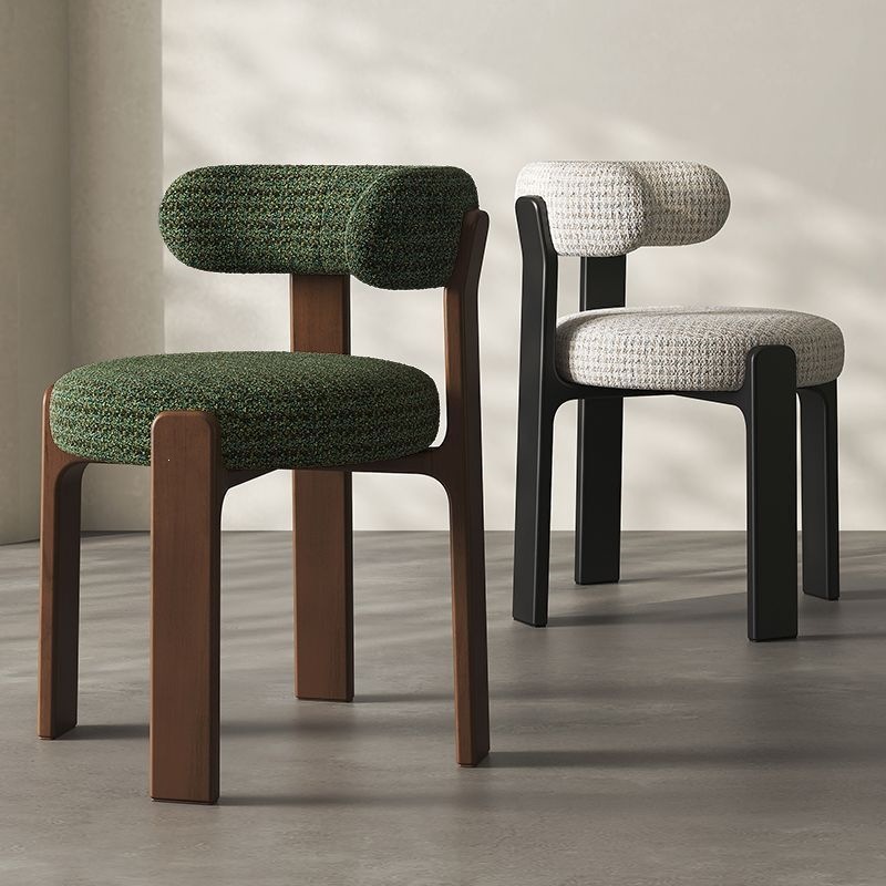 Silla de respaldo de madera moderna de lujo ligera silla de diseño de tela silla de comedor de hotel