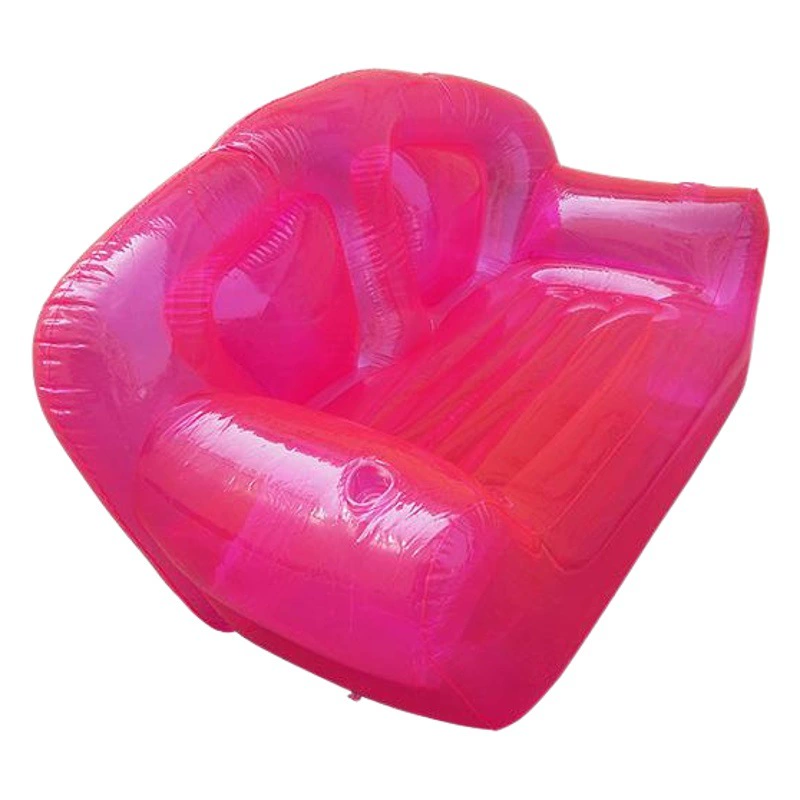 Хит продаж: надувной диван-кровать с веерообразной спинкой, ленивый надувной диван для отдыха (одноместный/двухместный), розовый