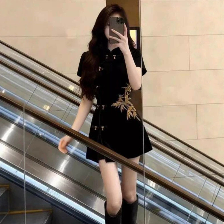 New Chinese-Style 2026 Summer Jacquard Improved Cheongsam Elegant Shorts Dress Two-Piece Set with a High-End Feel New Chinese-Style 2026 Summer Jacquard Improved Cheongsam Elegant Shorts Dress Two-Piece Set with a High-End Feel