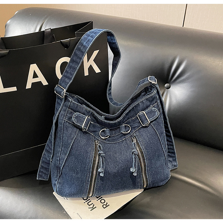 Bolso de tendencia transfronteriza de gran capacidad para mujeres 2026 nuevo retro vaqueros de hombro mochila de viaje ocio bolsa