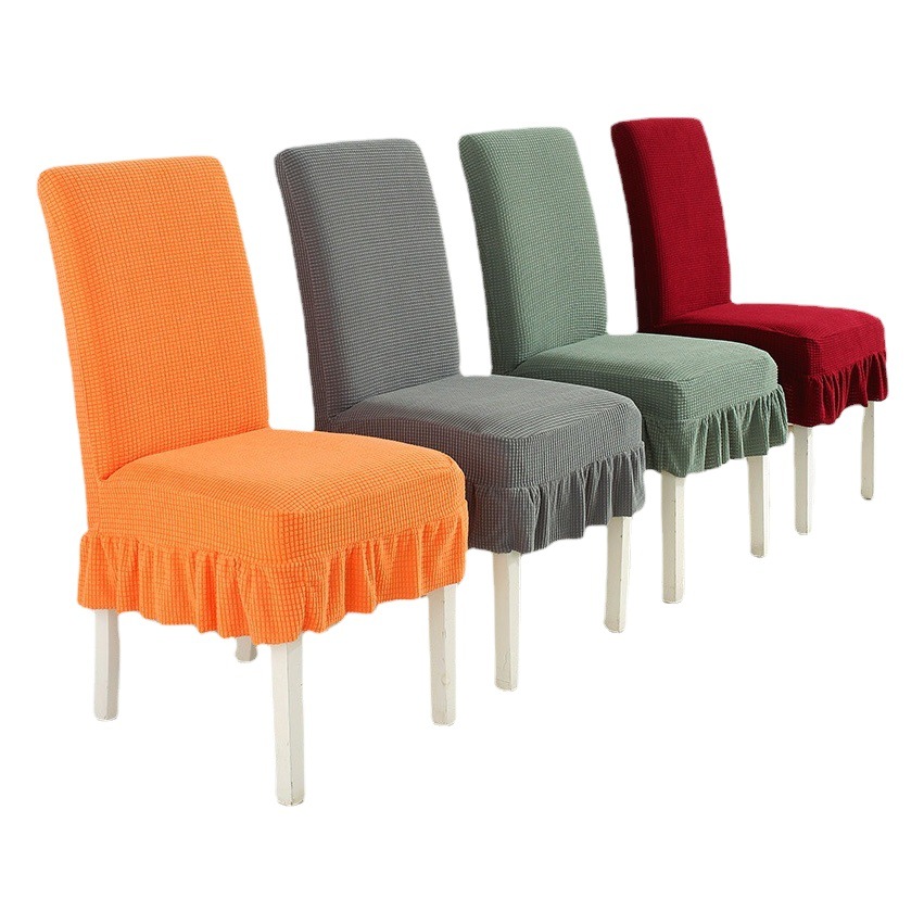 Nuevo elástico universal cubierta de la silla de comedor engrosada mesa de comedor cubierta de la silla palillos cubierta silla cojín traje respaldo integrado