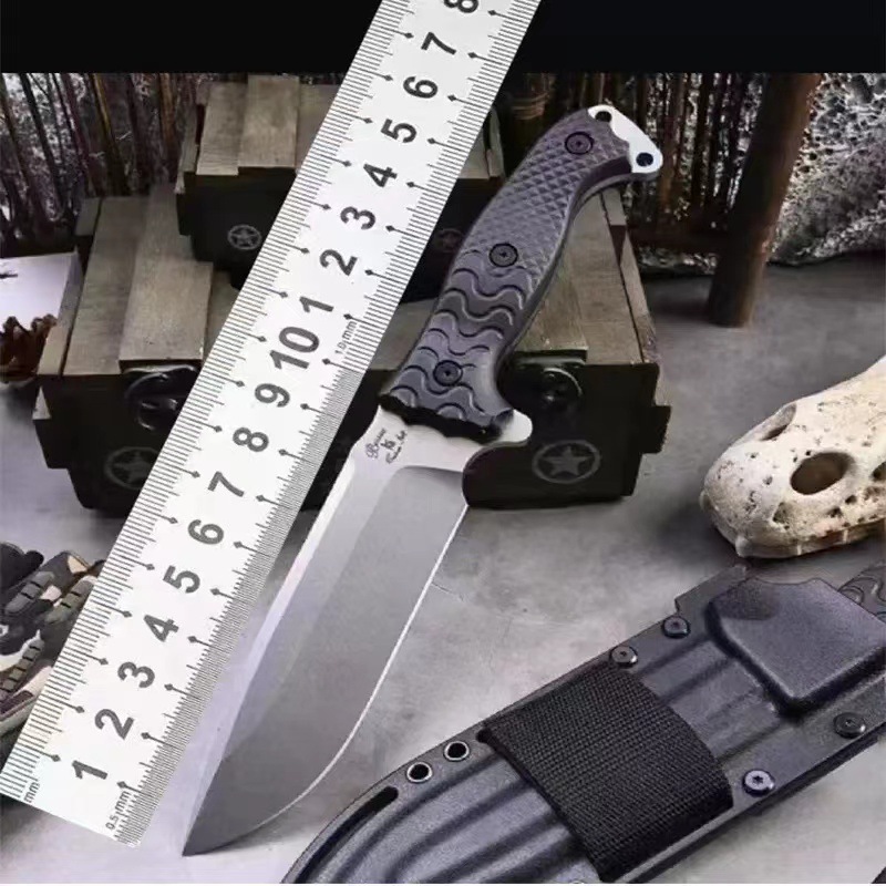 巴斯一体龙骨高硬度户外直刀防身战术刀便携式露营求生刀