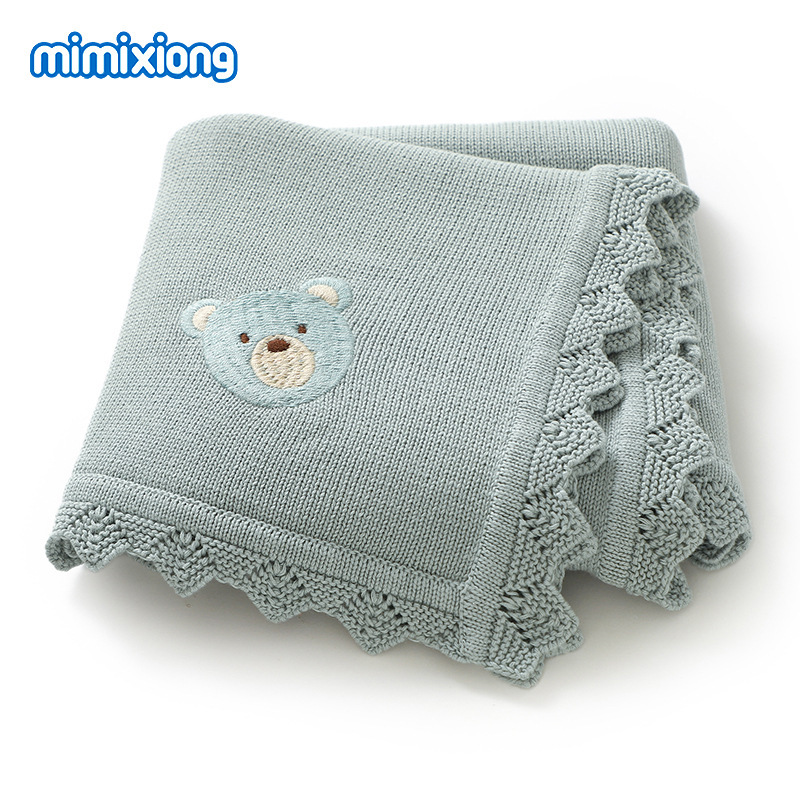 INS venta caliente primavera y otoño nuevo bebé tejido lindo oso patrón bolsa cubierta a prueba de viento para cochecitos de bebé para hombres y mujeres