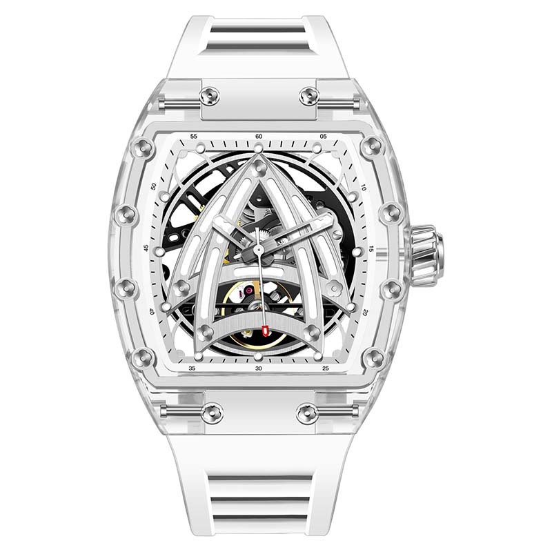 Đồng hồ nam automatic skeleton lộ máy mặt kính acrylic phát quang