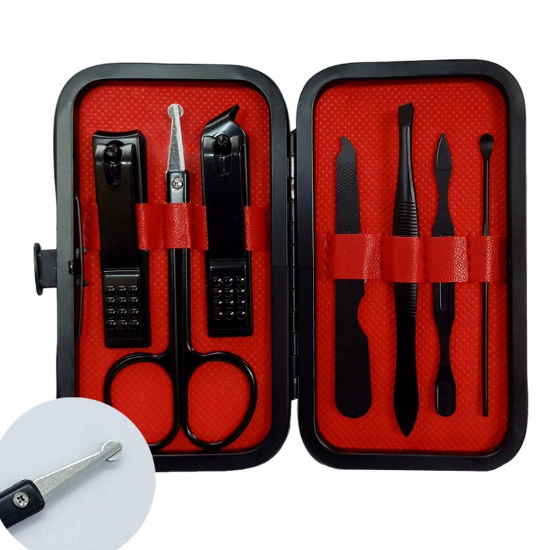 Black 15 pieces nail clippers nail clippers nail clippers set beauty nail tools manicure set dead skin pliers LOGO