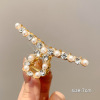 Big crab pin, advanced hair accessory, hairgrip from pearl, summer hairpins, shark, South Korea, high-quality style