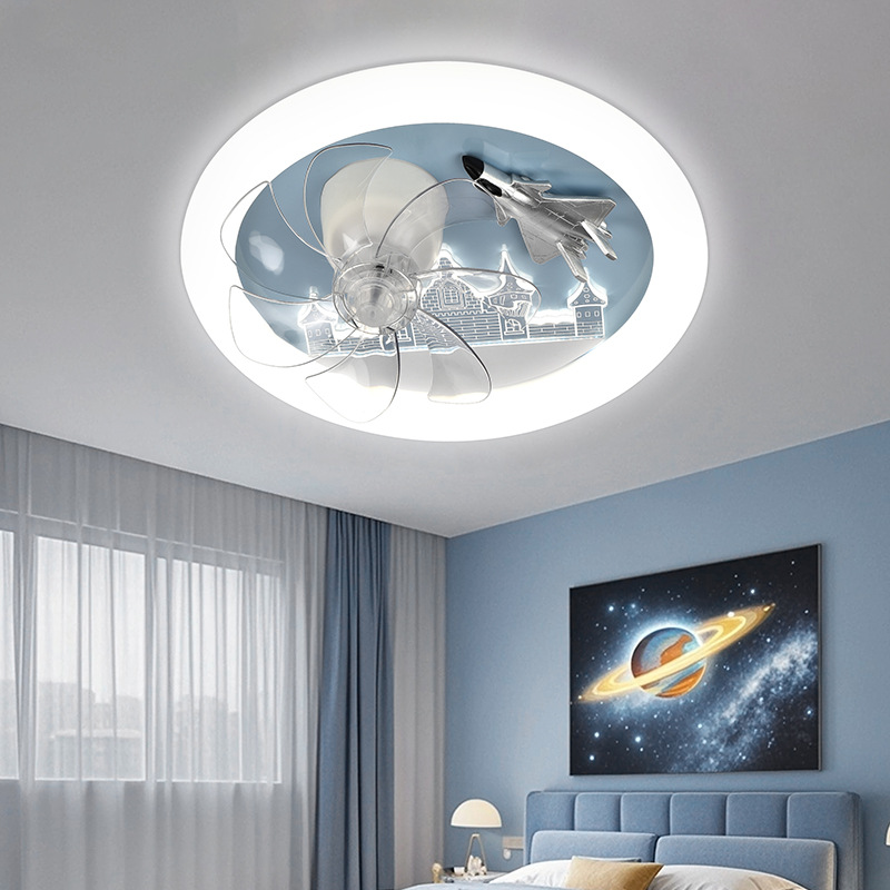 Princesa Lámpara de techo Lámpara de techo Cohete Astronauta Ventilador Habitación de dormitorio Todos los niños Spectrum para niñas Niños