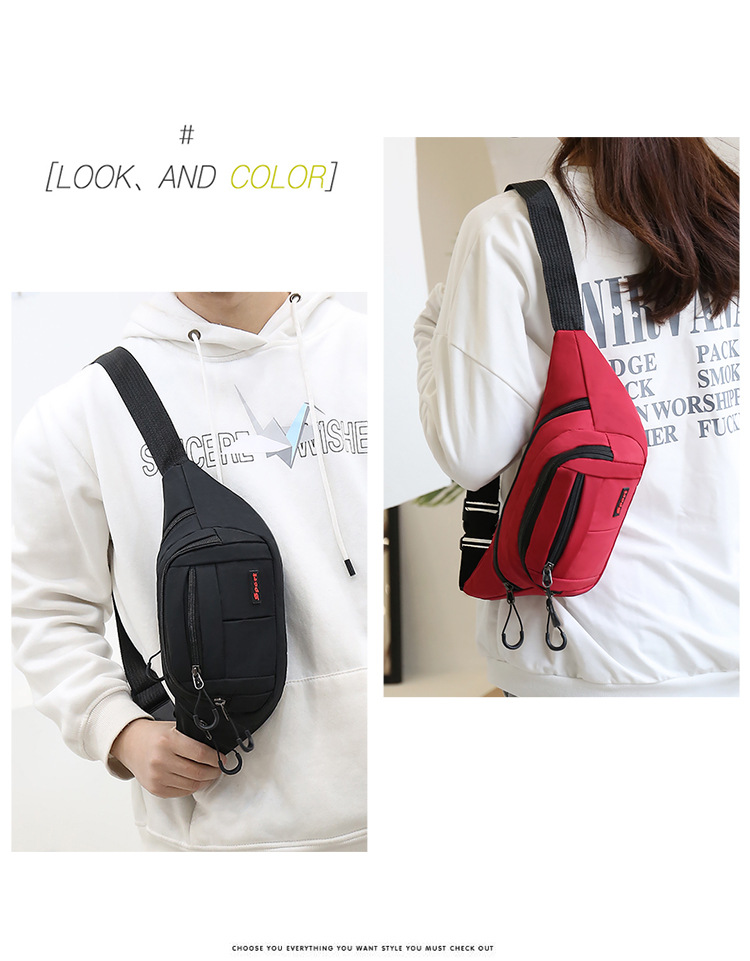 Nylon fashionable sports waist bag, multi-functional fitness crossbody chest bag, outdoor cycling close-fitting mobile phone anti-theft waist bag undefined