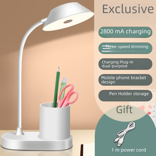 Learning Desk Lamp for Homework, Specialized Eye Protection, Dual Charging, Dormitory Desk Lamp for Children, Vision Protection Reading Lamp