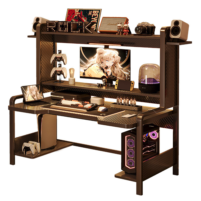 Mesa de juego de computadora de escritorio para dormitorio de computadora doméstica pequeña y estante de escritorio de computadora de escritorio para juego integrado