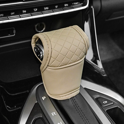 Sürətlər qutusu və əl tormozu başlıqları | Cross-Border Universal Handbrake Cover - automatic-side-block-beige
