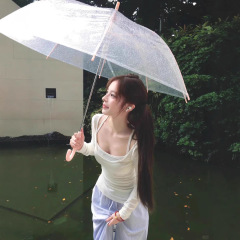纯欲风甜辣妹两件套叠穿白色长袖t恤女秋季2025新款修身收腰上衣