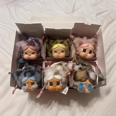 新品哭娃豹豹猫脑袋系列毛绒包包钥匙扣挂件搪胶公仔盲盒现货