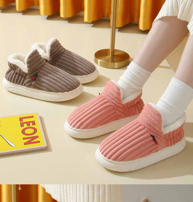 Dames Polaire Bout fermé Printemps Automne Extérieur Léger Antidérapant Maison Chaussures Pantoufles_voghion.com