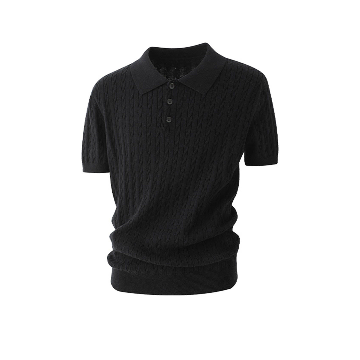 Polo camiseta de punto camiseta de manga corta camiseta de hombre solapa texturas de torsión viejos viento de hielo de verano fábrica transfronteriza al por mayor