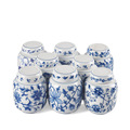 青花瓷茶叶罐陶瓷包装盒复古密封储蓄药粉膏方罐多款白瓷小号茶罐