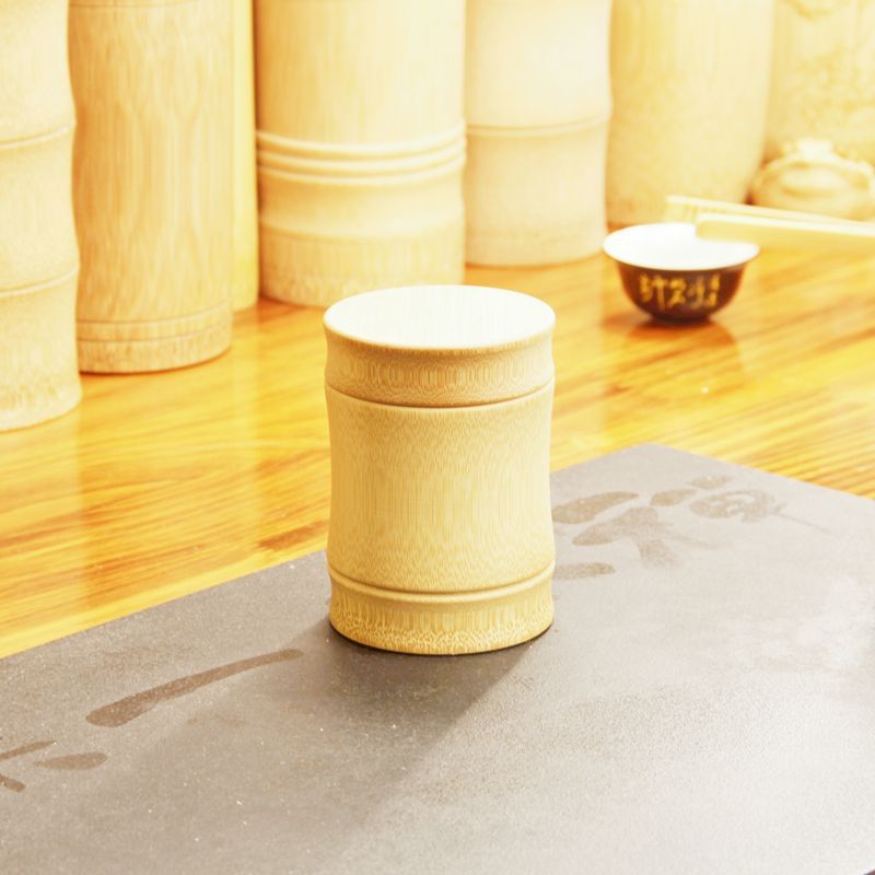 ポータブル茶葉缶密封缶旅行元生態竹製貯蔵缶茶缶彫刻茶桶特色竹工芸品|undefined